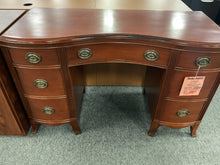 Load image into Gallery viewer, R1976 20”x 48” Cherry Mid Century Used Desk w/2 Files $299.95 - 1 Only