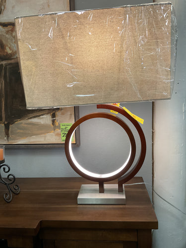 7961 Mahogany/Chrome Circle Lamp $139.95
