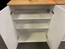 Load image into Gallery viewer, Used White &amp; Natural 2 Door Used Storage Cabinet - $119.98