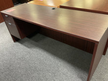 Load image into Gallery viewer, R6702 24”x 71” Mahogany Lam Used Credenza Desk w1 File $199.98 - 1 Only