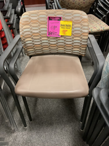 R9011 Brown Vinyl Seat/Fabric Back Stackable Used Chair $59.98