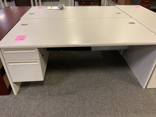 R703 36”x 72” White Lam. Used Desk w/1 File $75.00- 1 Only