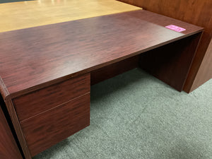 R4473 30”x 66” Mahogany Lam Used Desk w/1 File $199.95 - 1 Only