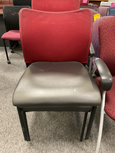 R22 Burgandy/Black Mesh Back Stackable Used Chair $9.98