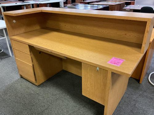 R994 30”x 72” Pine Lam Reception Used Desk w/1 File $75.00 - 1 Only