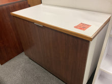 Load image into Gallery viewer, R9901 25”x 49” White/Brown Lam 2 Door Used Storage Cabinet $149.98 - 1 Only