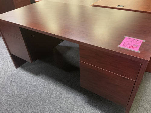 R7708 30”x 60” Mahogany Lam Used Desk w/2 Files $299.98 - 1 Only