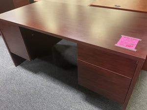 R7708 30”x 60” Mahogany Lam Used Desk w/2 Files $299.98 - 1 Only