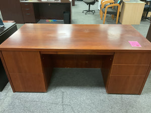 R189 36”x 72” Cherry Used Desk w/2 Files $199.98 - 1 Only