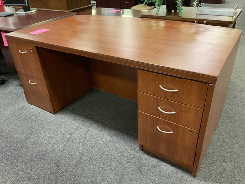 R2001 42”x 72” Cherry Lam. Bow Front Used Desk w/2 Files $399.98 - 1 Only