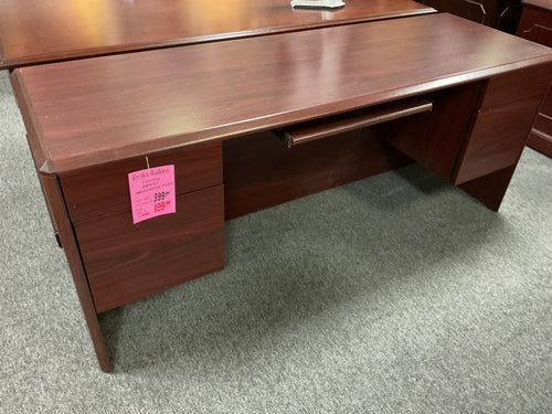 R602 24”x 72” Mahogany Used Credenza Desk w/2 Files $199.98 - 1 Only
