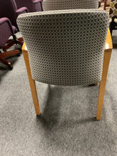 Load image into Gallery viewer, R762 Pine Wood Frame/Square Fabric Used Chair $125.00