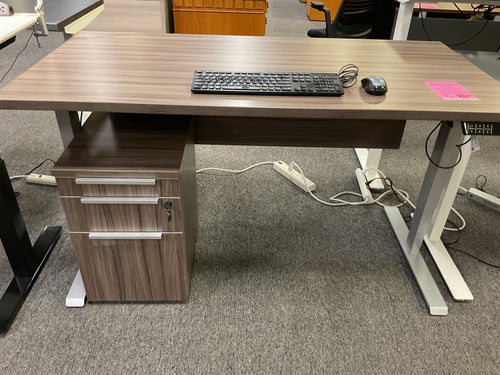 R617 30”x 60” black Walnut Pwr Adjustable Used Desk w/File $499.98 - 1 Only