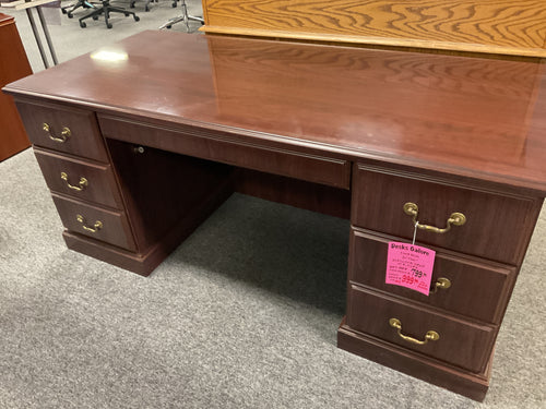 R612 30”x 66” Mahogany Used Desk w/2 Files $399.98 - 1 Only