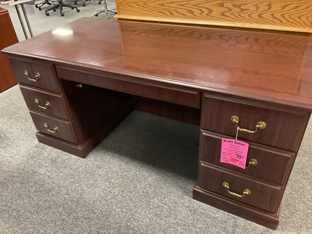 R612 30”x 66” Mahogany Used Desk w/2 Files $399.98 - 1 Only