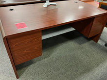 Load image into Gallery viewer, R45 36”x 72” Mahogany Lam Used Desk w/2 Files $299.98 - 1 Only