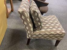 Load image into Gallery viewer, R992 Brown/Beige/Blue Armless Accent Used Chair $49.98 - 1 Only