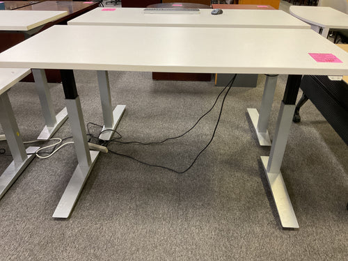 R608 29”x 64” White Lam Power Adjustable Used Desk $299.98