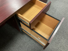 Load image into Gallery viewer, R57 30”x 60” Mahogany Lam Used Desk w2 Files $299.98 - 1 Only
