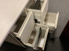 Load image into Gallery viewer, R101 25”x 75” Off White Metal Used Credenza Desk w/Files $49.99 - 1 Only