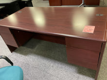 Load image into Gallery viewer, Used 72” HON Mahogany Lam Desk w/2 Files $149.98