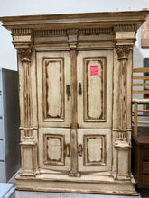 Load image into Gallery viewer, R2626 60”x 89” Aged Crackle Finish Used Storage Armoire $149.98 - 1 Only