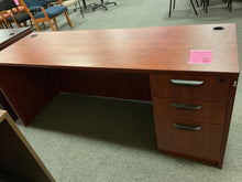 Load image into Gallery viewer, R3609 24&quot;x 71&quot; Cherry Used Credenza Desk w/1 File $199.98