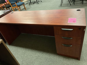 R3609 24"x 71" Cherry Used Credenza Desk w/1 File $199.98