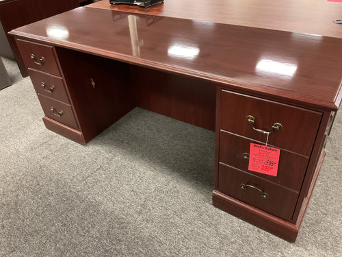 R41 24”x 72” Mahogany Used Credenza Desk w2 Files $299.98 - 1 Only