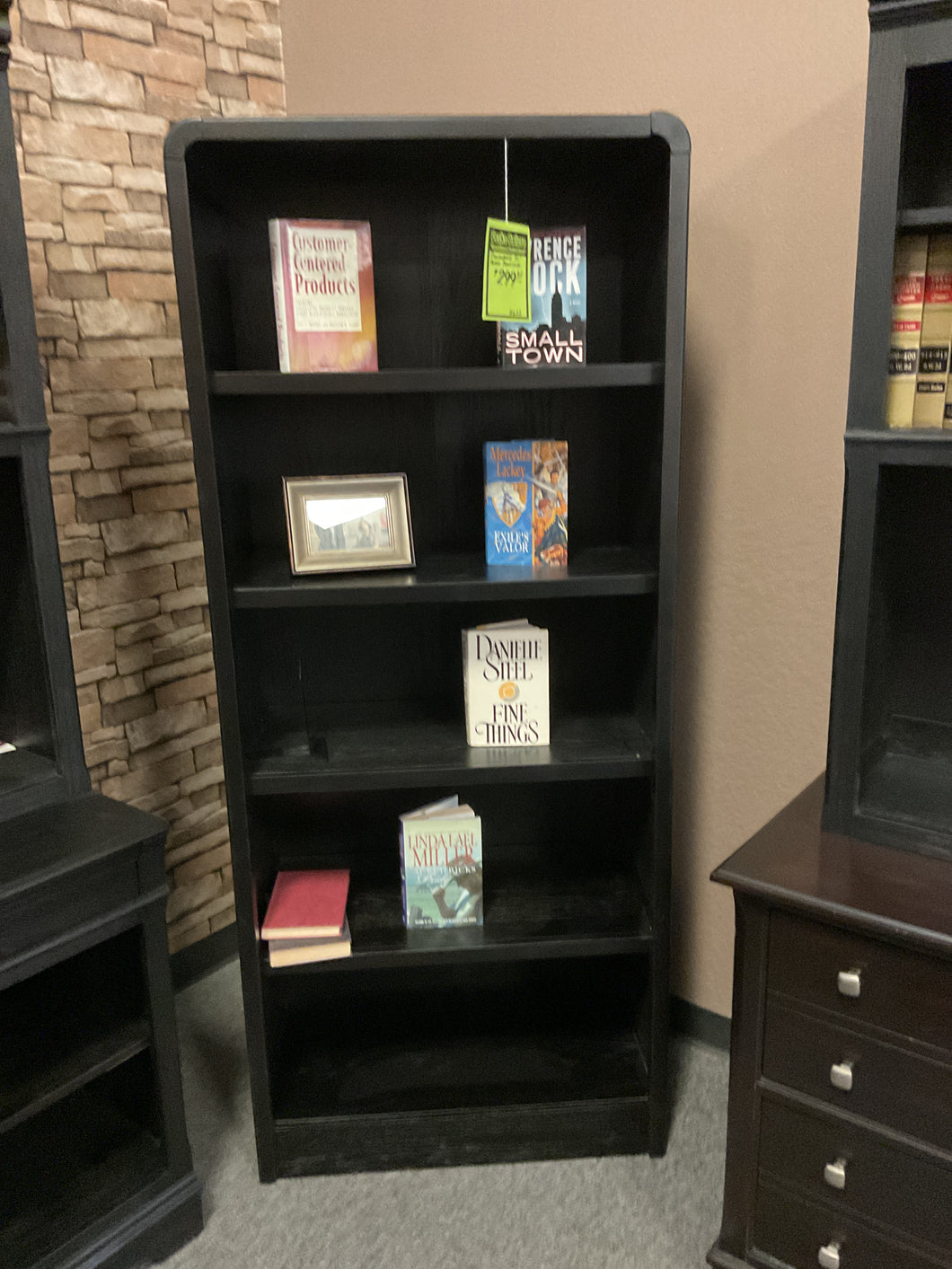 8633 Rowanbeck 72” Black Bookcase $299.95
