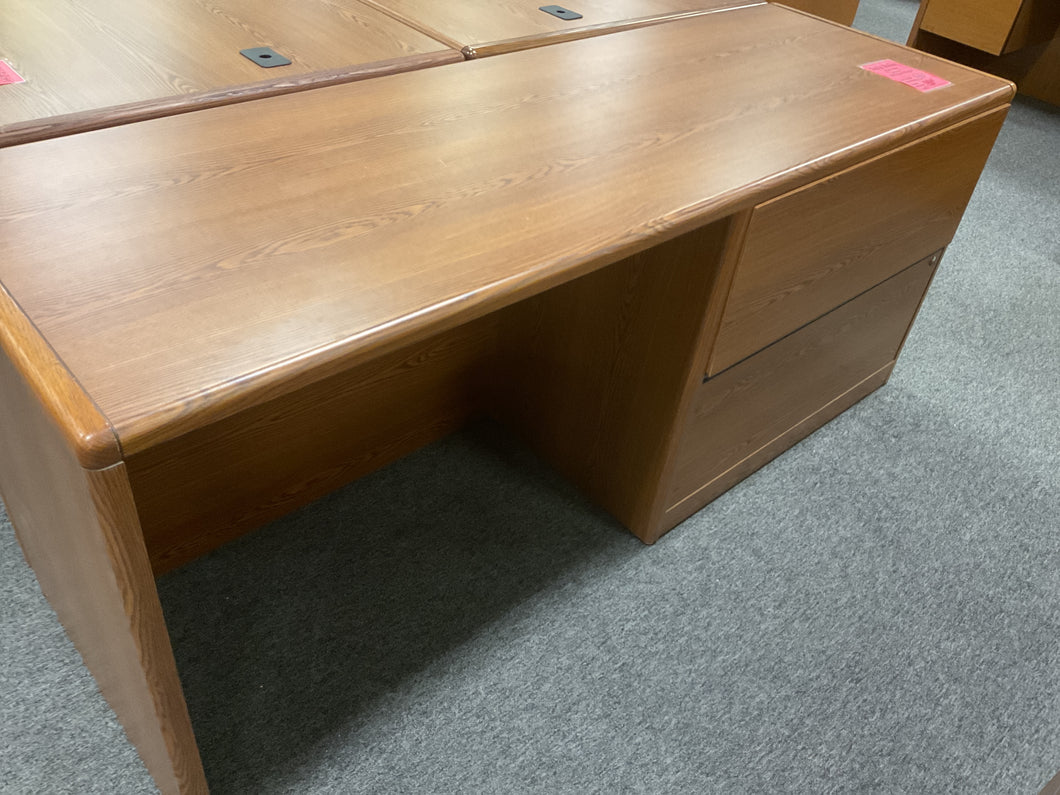 Mastercard Desk R513 24”x 72” Oak Used Credenza Desk w/2 Drawer Lateral File $199.98 ...