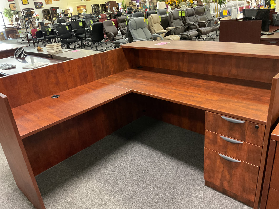 R3601 71” Cherry Reception Used Desk w/1 File $499.98 - 1 Only