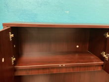 Load image into Gallery viewer, R7078 24”x 71” Mahogany Lam Used Credenza Desk w/Hutch/1 File $599.98 - 1 Only