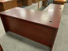 Load image into Gallery viewer, R1750 30”x 66” HON Mahogany Lam L-Shaped Used Desk w/2 Files $299.98 - 1 Only