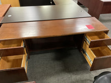 Load image into Gallery viewer, R1602 22”x 72” Mahogany Used Credenza Desk w/2 Files $75.00 - 1 Only