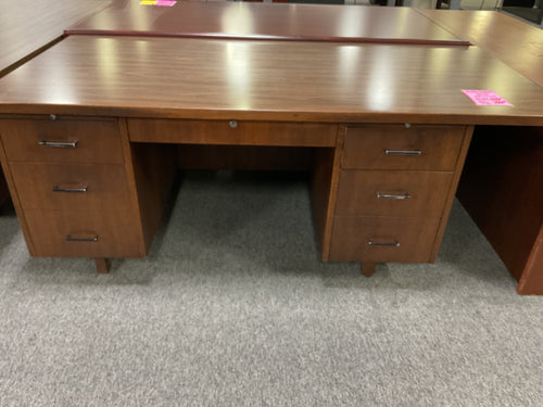 R907 34”x 72” Dark Walnut Used Desk w/2files $149.98 - 1 Only!