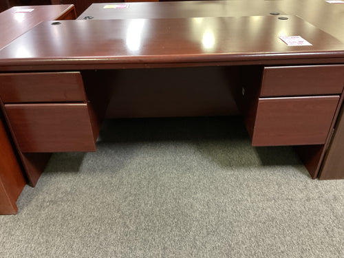 R102 29”x 66” Mahogany Used Desk w/2 Files $49.98 - 1 Only