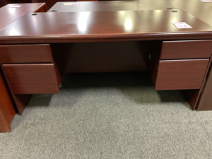 R102 29”x 66” Mahogany Used Desk w/2 Files $49.98 - 1 Only
