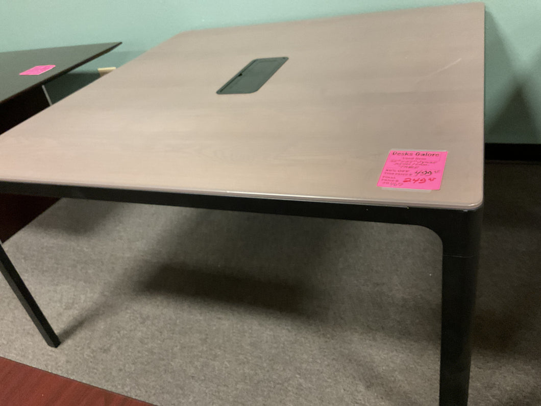 R467 55” Square Gray Wood/Metal Used Table $249.98 - 1 Only