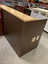 Load image into Gallery viewer, R9902 30”x 71” Espresso/Tan Reception Used Desk w/1 File $225.00 - 1 Only
