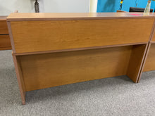 Load image into Gallery viewer, R610 36”x 72” Oak L-Shaped Reception Used Desk w/2 Files $399.98 - 1 Only!
