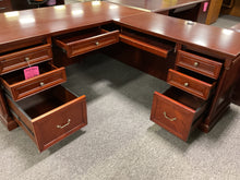 Load image into Gallery viewer, R66 72”x 36” Cherry L-Shaped Used Desk w/2 Files $449.98 - 1 Only