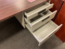 Load image into Gallery viewer, R6703 30”x 60” Tan/Pecan Metal Used Desk w/1 File $99.98 - 1 Only