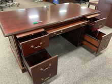 Load image into Gallery viewer, R2600 36”x 72” Mahogany Used Desk w/2 Files $599.98 - 1 Only