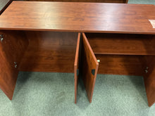 Load image into Gallery viewer, R4402 22”x 71” Cherry Lam 4 Door Used Storage Credenza $399.98