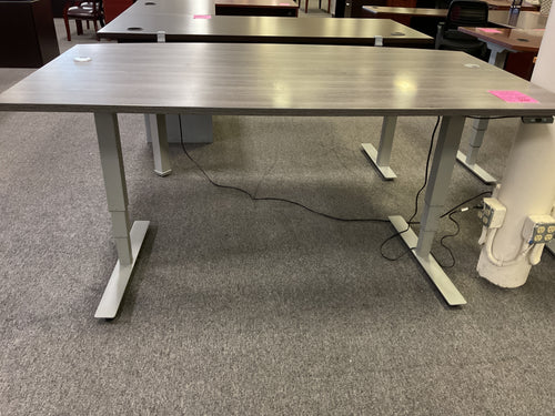 R6060 41”x 71” Gray Bow Front Power Adjustable Used Desk $349.98 - 1 Only