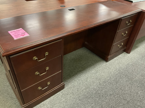 R7702 22”x 71” Mahogany Used Credenza Desk  w/2 Files $75.00 - 1 Only