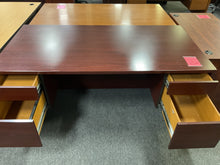 Load image into Gallery viewer, R2203 36”x 72” Mahogany Lam Used Desk w/2 Files $249.98 - 1 Only