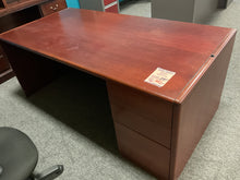 Load image into Gallery viewer, R8807 36”x 72” Mahogany Used Desk w1 File $149.98 - 1 Only
