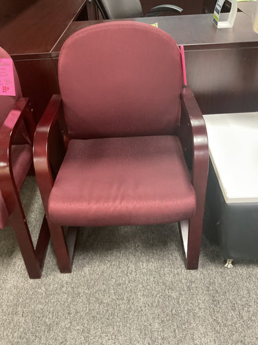 R110 Burgandy Wood Frame Used Chair $39.98